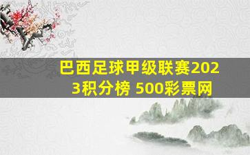 巴西足球甲级联赛2023积分榜 500彩票网